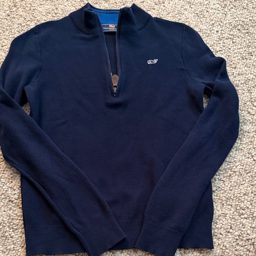 Vineyard Vines Boys Dark Blue Zip-Up Sweater